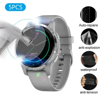 

#30 5 pcs Film For for Garmin Vivoactive 4 4S TPU Hydrogel Soft Transparent Screen Film for Garmin Vivoactive 4 4S Protector