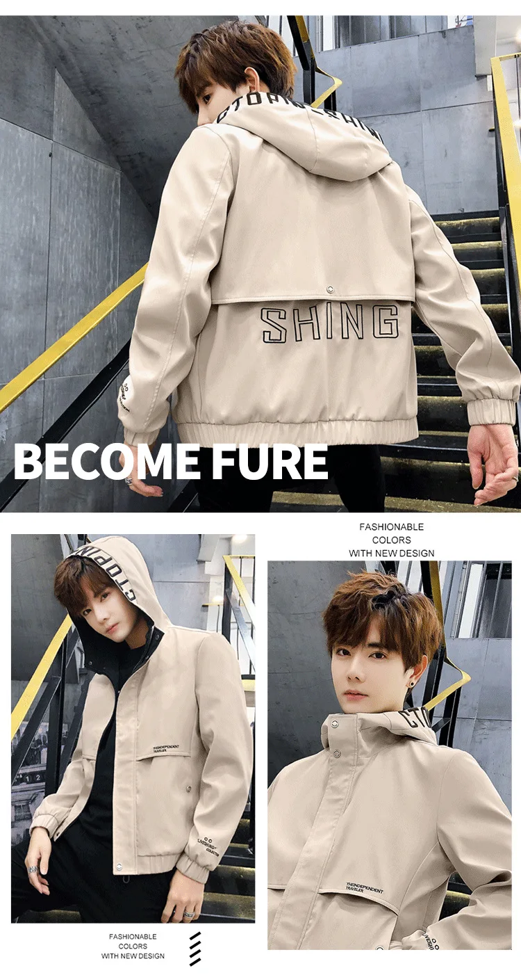 Zogaa/Новинка года, весенне-осенние мужские пальто, Молодежные новые куртки для мальчиков, Корейская версия, мужские свободные повседневные куртки, простые мужские пальто