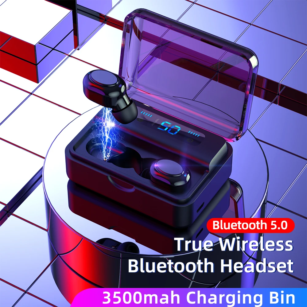 S590 TWS Bluetooth 5,0 наушники 9D стерео наушники 3500 мАч светодиодный цифровой дисплей беспроводные наушники портативные спортивные наушники