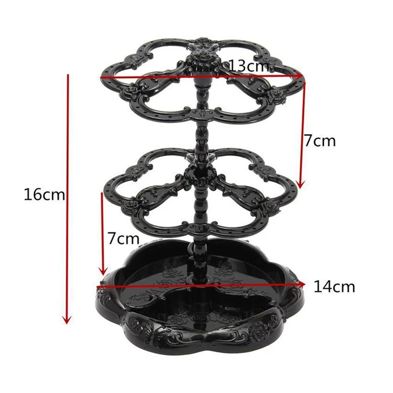 Ретро Вращающийся серьги стойка с ювелирными украшениями висячий Держатель подставка Органайзер черный