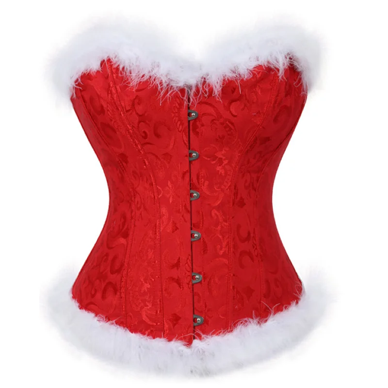 Christmas Cosets Santa Costume for Women Plus Size Corset Bustier Red Naughty Christmas Costumes
