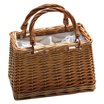 

Beach Straw Bags Women Summer Handbag Rattan Square Tote Bag Handmade Bali Woven Cross Body Bag Box Bohemia