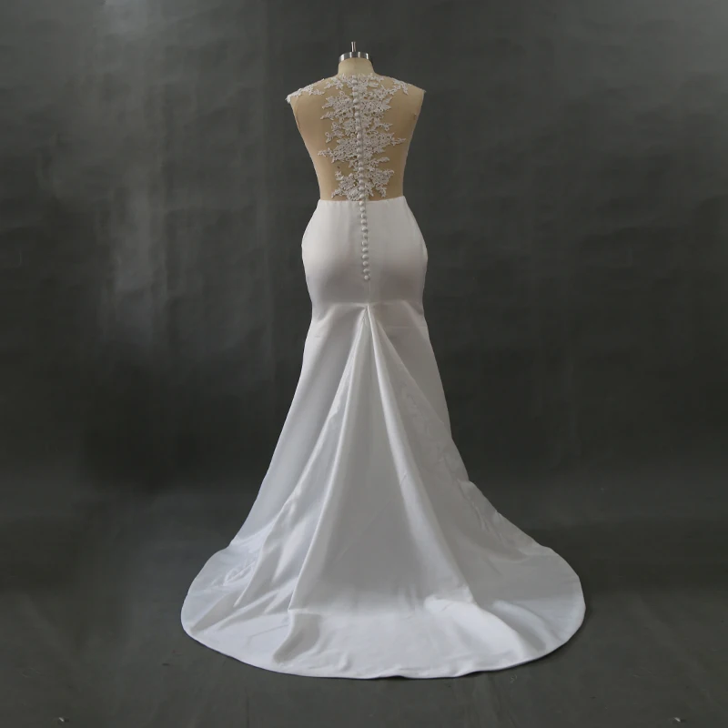 Свадебное платье Русалка кружевное свадебное платье vestido de noiva атласное Прозрачное платье на заказ на молнии сзади trouwjurk