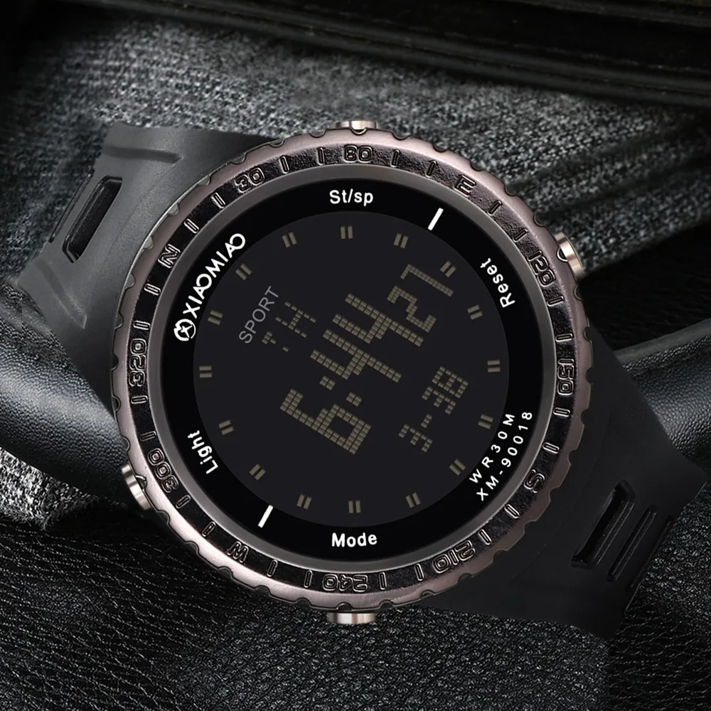 Мужские цифровые часы, новинка, модные, высококачественные, многофункциональные, водонепроницаемые, с ремешком из ПУ, светящиеся, электронные наручные часы, Montre Homme 40