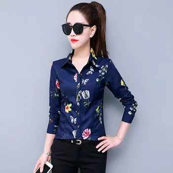 

Korean Fashion Chiffon Women Blouses Print Autumn Long Sleeve Pink Women Shirts Plus Size XXXL/5XL Blusas Femininas Elegante