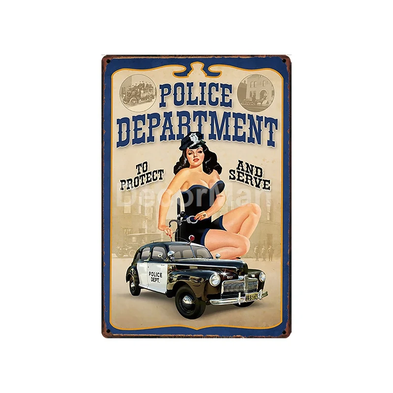 [DecorMan] PIN UP Автомобильный гаражный паркинг металлический Плакат на заказ торговля оловянные вывески Фреска картины Бар Декор LT-1805 - Цвет: SA-6450