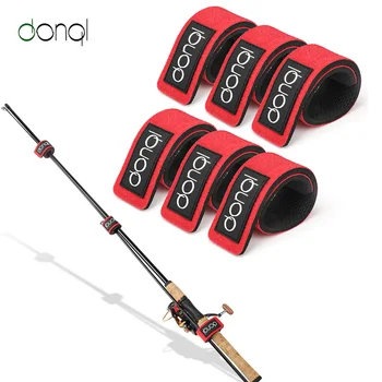 

DONQL 6Pcs High Quality Fishing Rod Tie Strap Carp Fishing Rod Holder Belt Strap Elastic Bandage Fishing Tackle Accessories