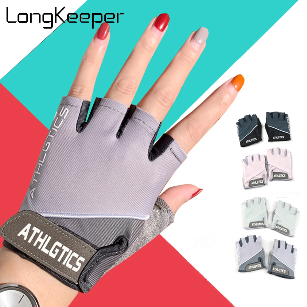 LongKeeper Fashion Half Finger Gloves Men Women Breathable Adjustable Silicone Non-slip Mittens Ridding Fitness Sport Guantes