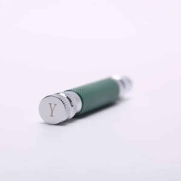Yaqi бутылка зеленый и Хромированный Цвет латунная Безопасная бритва ручка