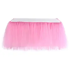 Ручная работа, мягкая Тюлевая юбка для стола, контрастный цвет, Лоскутная скатерть балетная пачка, чехол для детской вечеринки, день рождения, Хэллоуин, вечерние, Декор