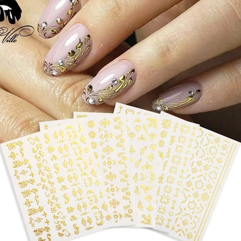 

1 Sheet Metal Nail Sticker 3D Leaf Flower Design Transfer Stickers Decals Decoration Nail Art Accessories DIY Tips Papers