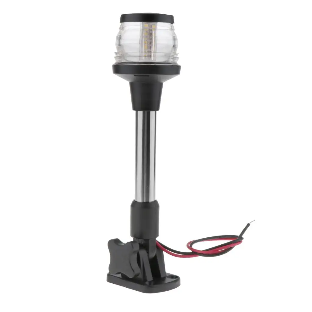 2.5W 12-24V Marine All Round LED Navigation Anchor Light 360 Degree with Adjustable Base White