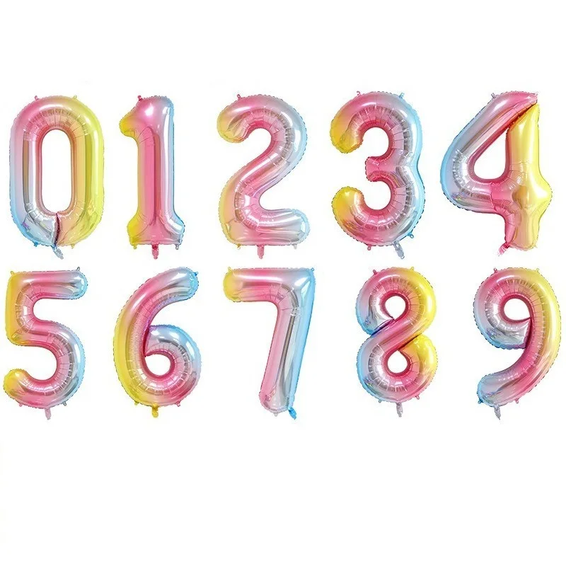 30/40 Inch Aluminum Film Digital Balloon Valentine's Day Wedding Birthday Party Decoration Holiday Scene Decoration Props