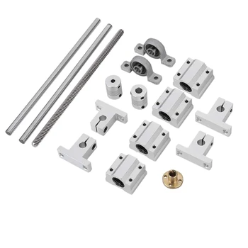 

T8 Lead Screw Kit with Shaft Coupling 400mm Horizontal Optical Axis 8mm Lead Screw Dual Rail Slide 3D Print Accessories