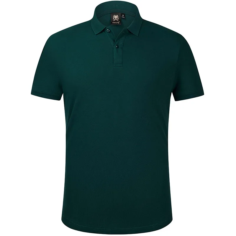 Пользовательские вышитые бизнес Твердые классические рубашки поло на заказ напечатанный дизайн фото логотип для бизнес персонала компании униформа - Цвет: Dark green
