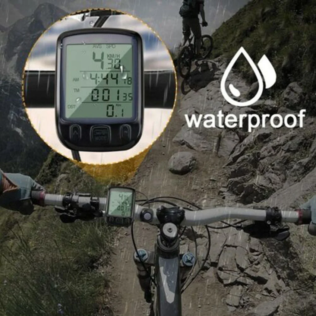 Велосипедный ЖК-дисплей цифровой велосипедный Спидометр Компьютер подсветка экран дисплей Одометр Водонепроницаемый