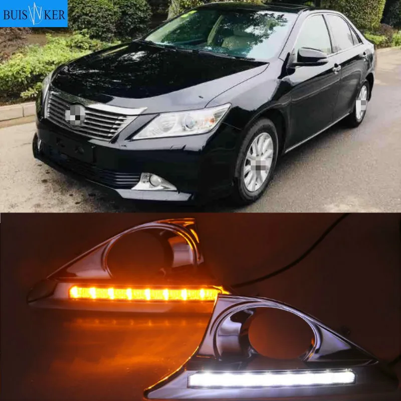 

СВЕТОДИОДНЫЙ DRL для Toyota Camry 2012 2013 2014 drl Дневной светильник переднего бампера вождения противотуманная фара Дневной светильник головной светильник аксессуары