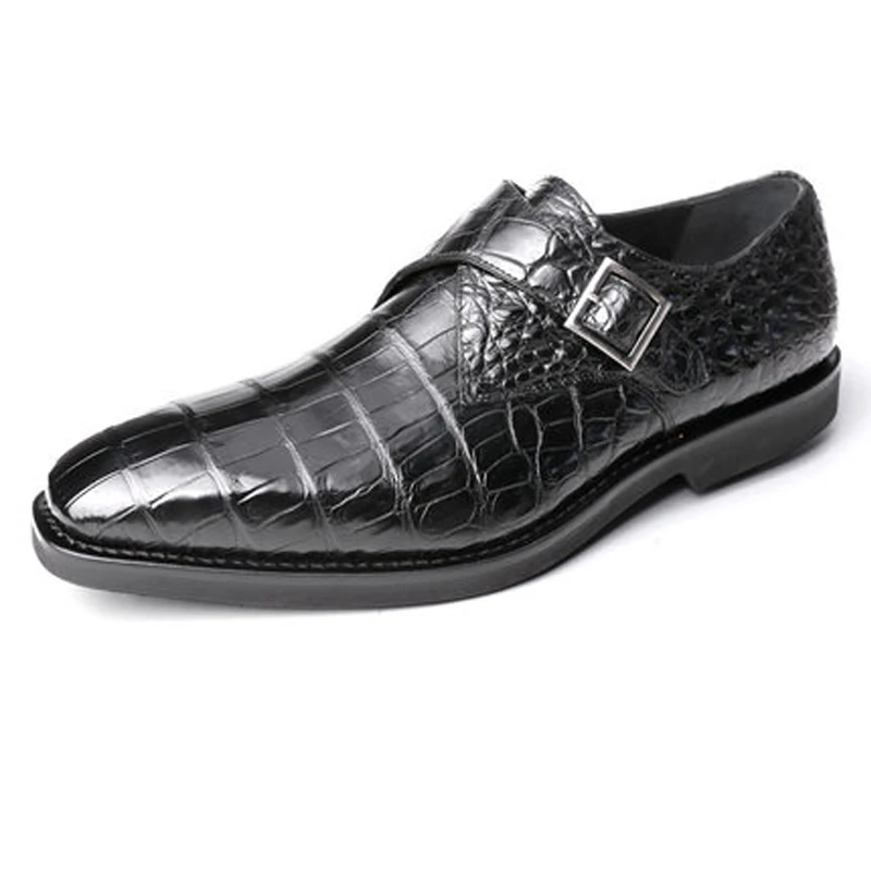 

weitasi crocodile skin shoes male high-grade manual shoes business Men's leather shoes airplane tire Rubber bottom