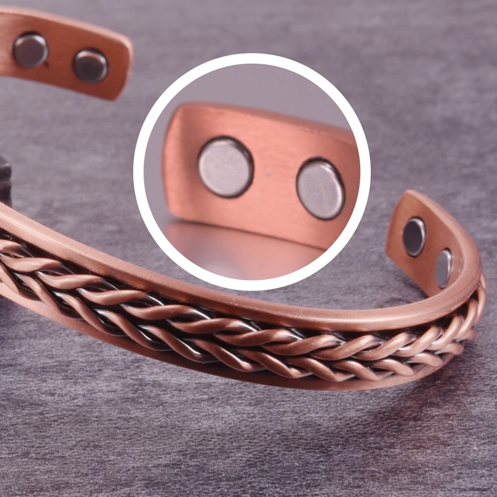 Twisted Pure Copper Magnet armband Vorteile verstellbare Manschette Armreifen für Männer Frauen Anthritis Schmerz linderung Gesundheit Energie Schmuck