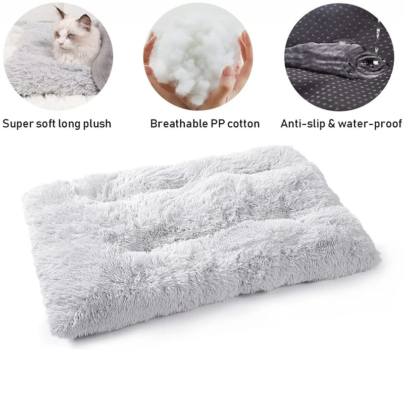 Bed Long Plush Calming Anti-Slip Pet - PeticaDeals