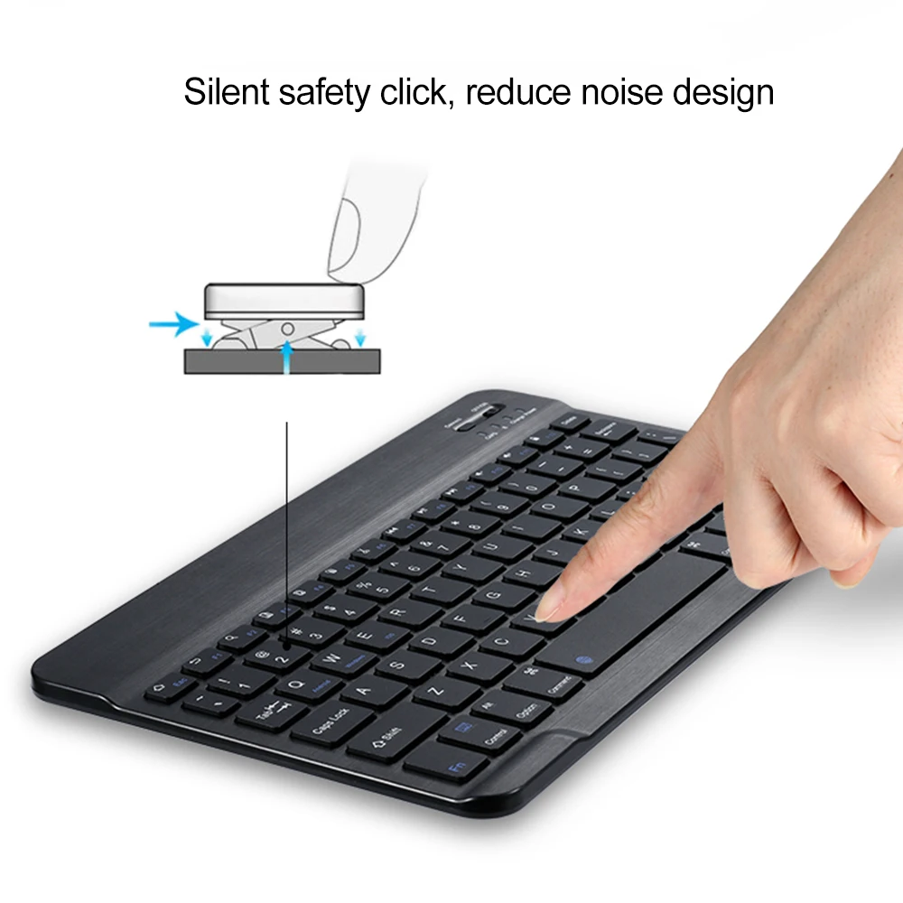 WOWCASE Беспроводная Bluetooth 3,0 клавиатура перезаряжаемая Бесшумная клавиатура для планшета ноутбука смартфона iOS Windows Android