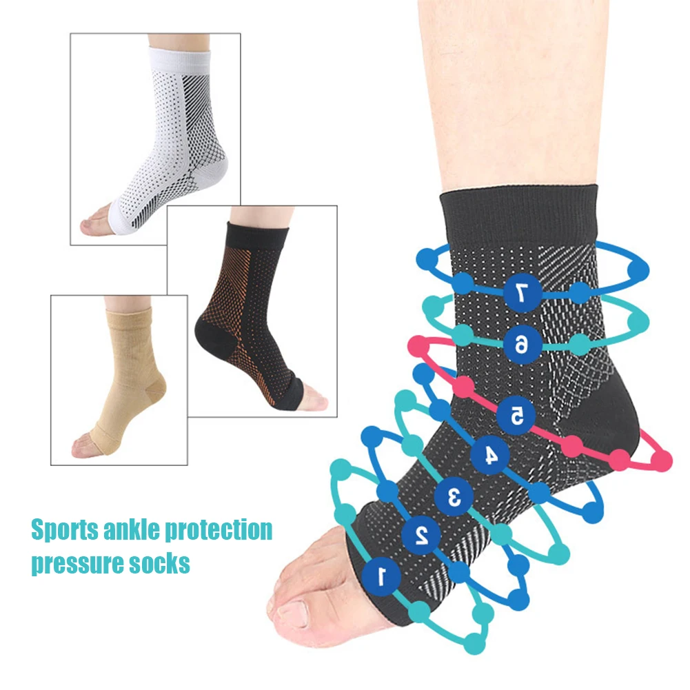 1 Pair Foot Angel Anti Fatigue Compression Foot Sleeve Ankle Support