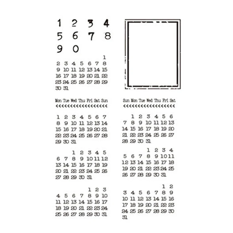 

Craft tool Transparent Stamp Calendar Number Clear Stamps seal for DIY Scrapbooking Card New 2019 stamp album photo Decorative