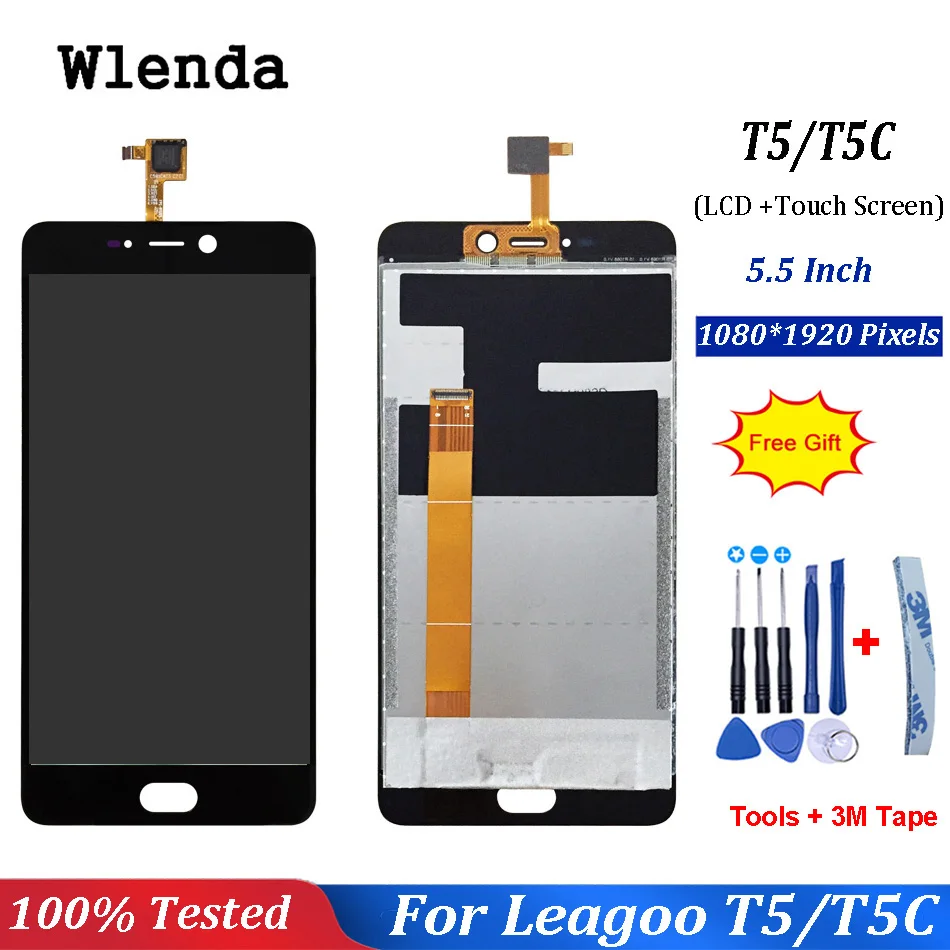 

5.5 Inch For LEAGOO T5 LCD Display + Touch Screen Digitizer Assembly Panel Digital Replacemen For Leagoo T5/T5c With Tools