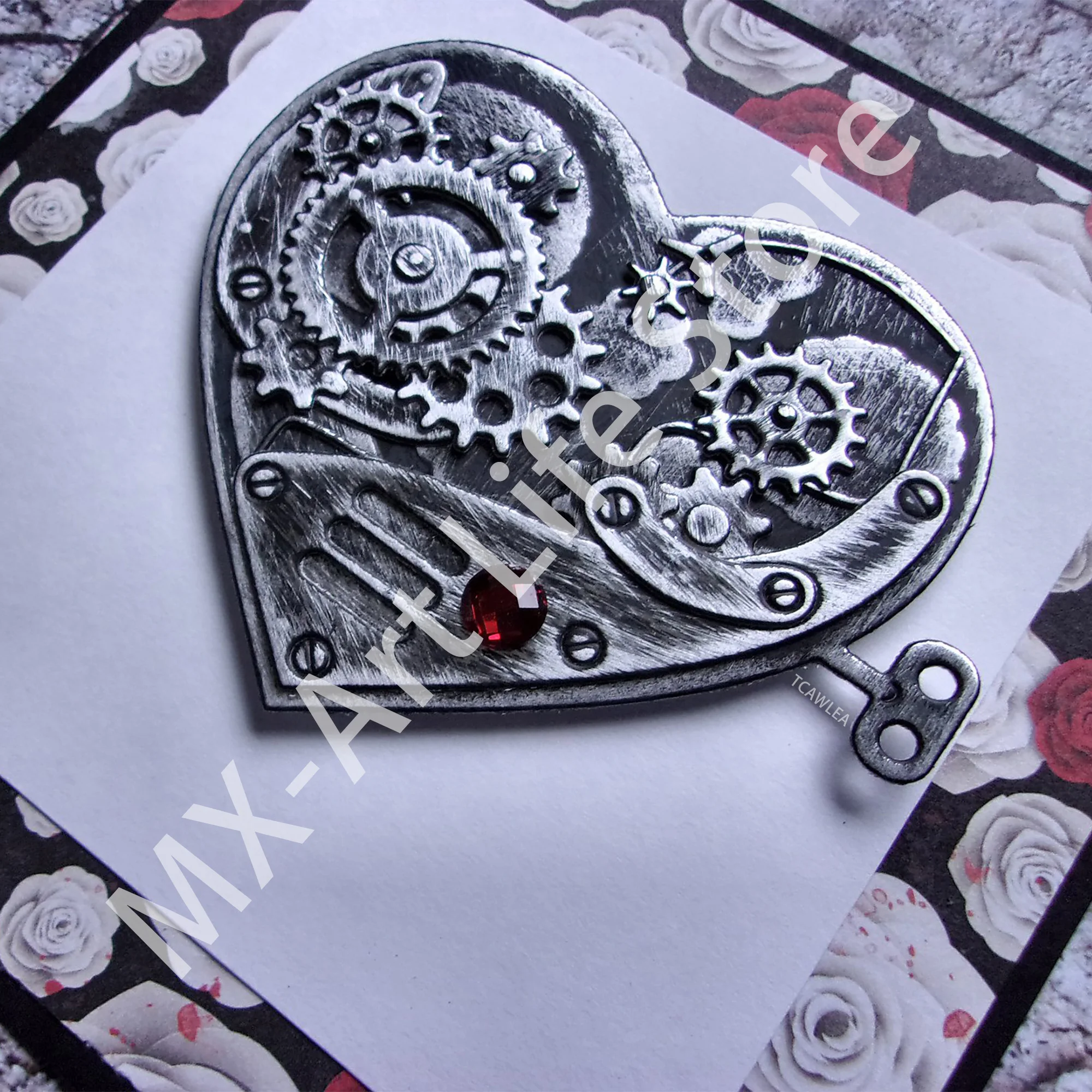 

MX-Steampunk Gears Heart Metal Cutting Dies Love Stencil for DIY Scrapbooking Embossing Dies