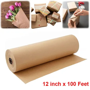 

30cm*30m Gift Wrapping Paper Kraft Paper Roll Recycled Brown Kraft Wrapping Parcel Gift Paper Roll Heavy Duty