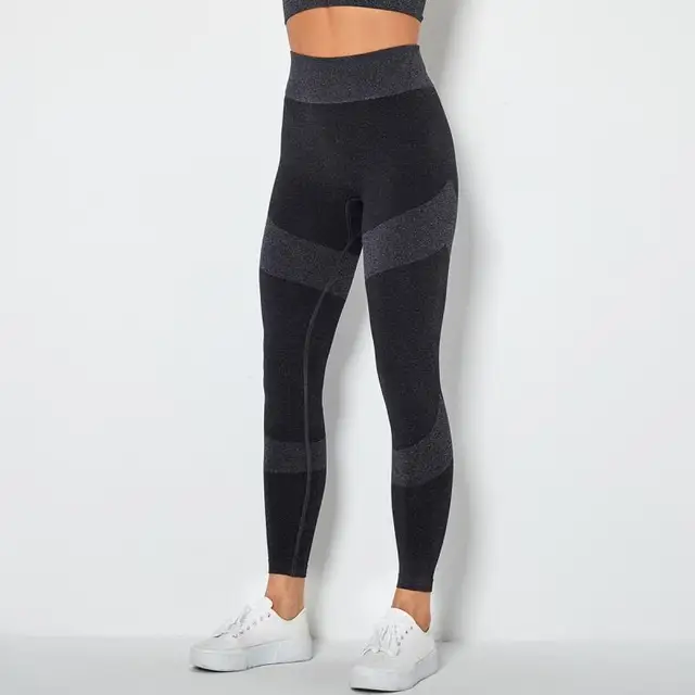 SVOKOR Seamless Workout Leggings High Waist Push Up Fitness Leggings Women Gym Printed Female Pants Stripe Running