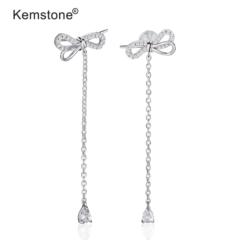 Женские длинные висячие серьги Kemstone позолоченные/посеребренные подвески с
