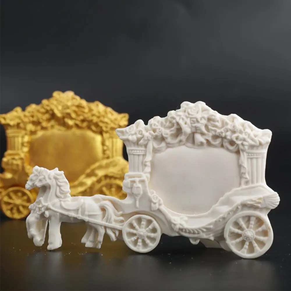 Retro Carriage Silicone Mold Kitchen Baking Resin Tool Dessert Cake Lace Decoration DIY Chocolate Pastry Candy Fondant Moulds