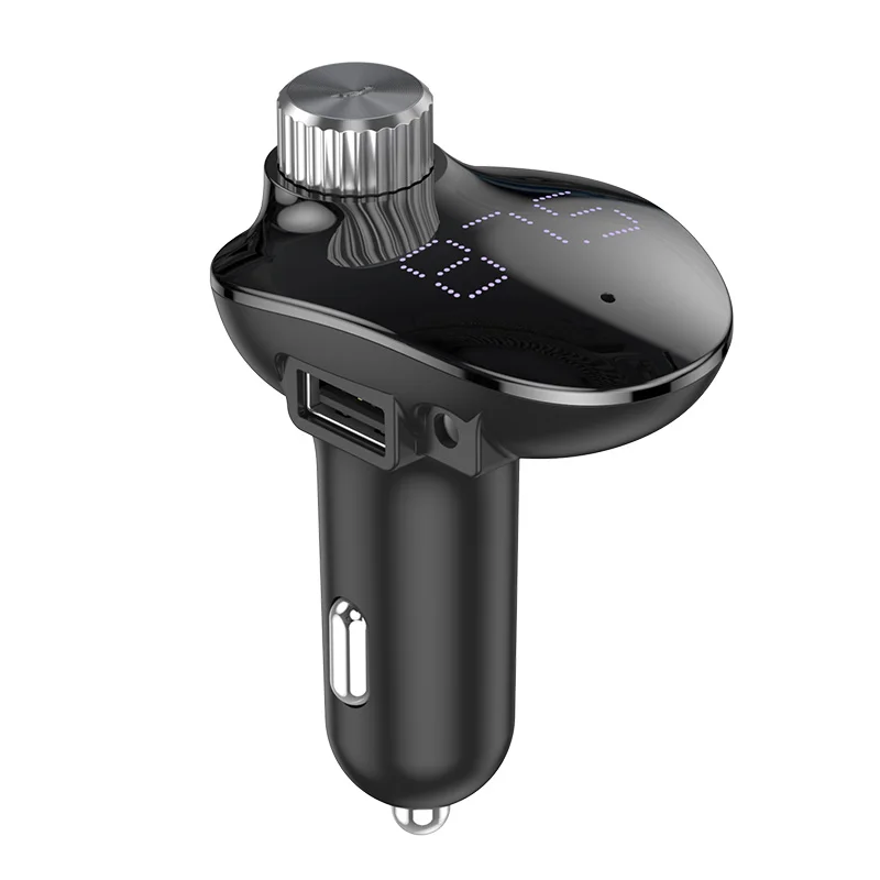 Автомобильное зарядное устройство KUULAA с fm-передатчиком, bluetooth-приемником, аудио mp3-плеером, TF картой, автомобильный комплект QC3.0, быстрая зарядка, автомобильное зарядное устройство для телефона - Тип штекера: Black