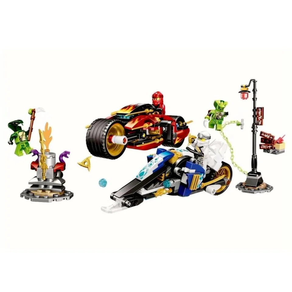 Günstig 2019 Ninjagoes Kai Klinge Zyklus und Zane der Snowmobile Figuren Modell Bausteine Kompatibel legoinglys Ninjagoing 70667 Spielzeug