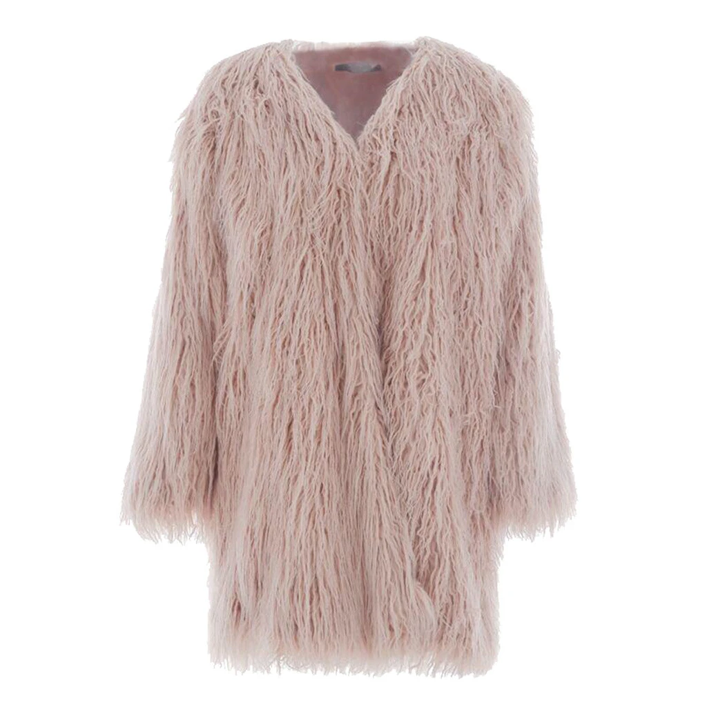 JAYCOSIN Fashion Faux Fur Coat Women Fluffy Female Outerwear Autumn Winter Coat Jacket Loose Overcoat Multicolor 1104