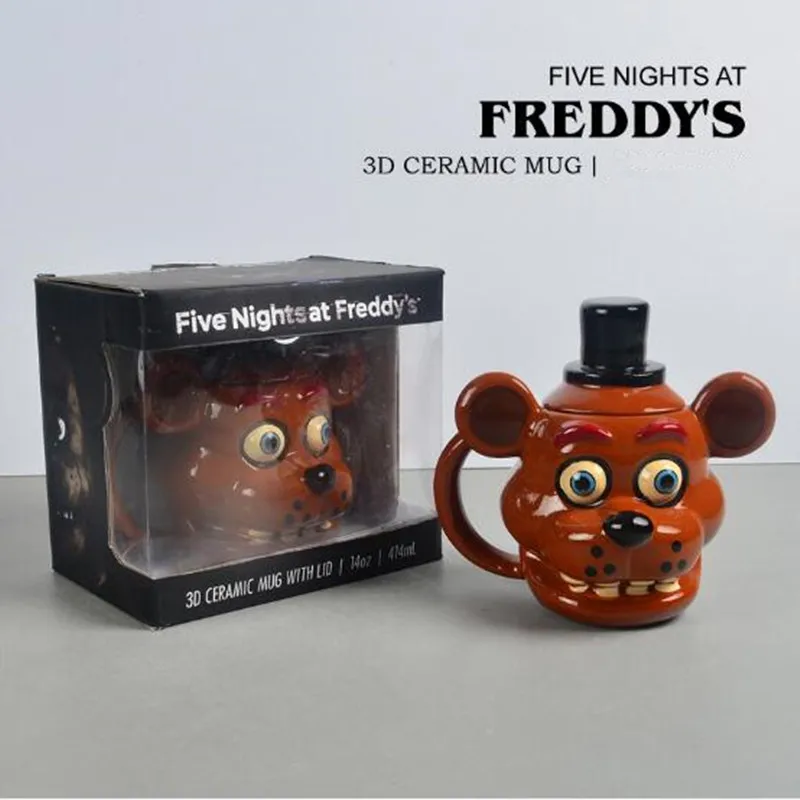 Креативная керамическая кружка Five Nights at Freddy 3D, фарфоровая чашка для воды с ручкой, чайная чашка, Офисная посуда для напитков