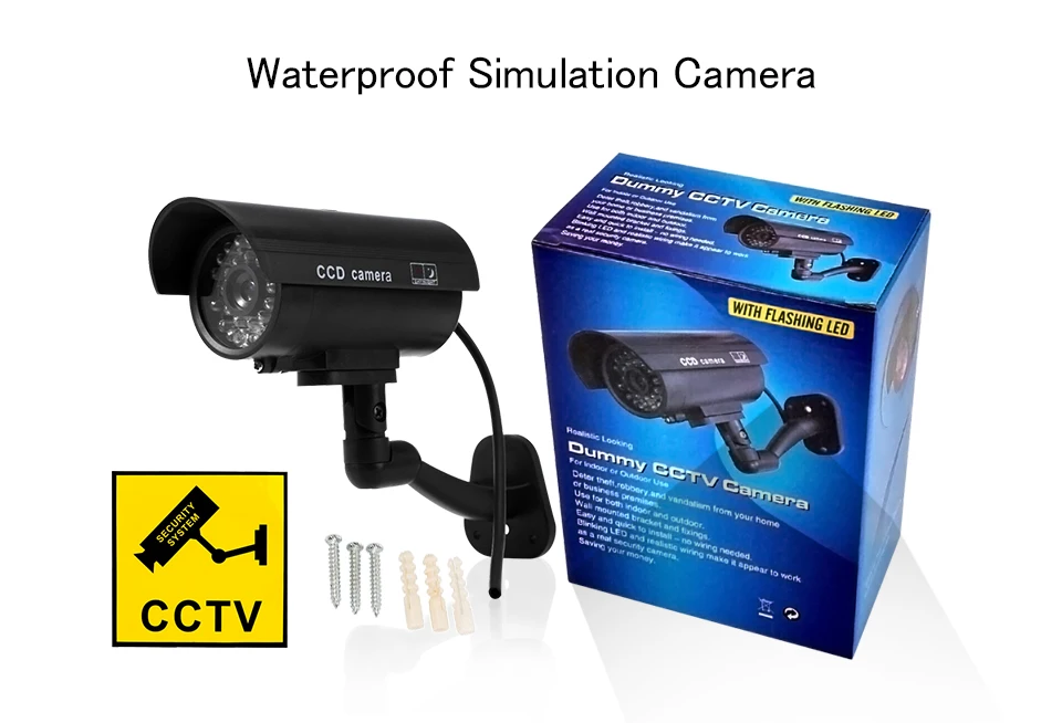 Outdoor Fake Camera Home Security Video Surveillance dummy camera cctv cameras videcam Mini Camera HD battery power Flashing LED