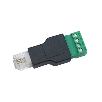 

RJ11 to Screw Terminal Adapter RJ11 Male to 4 Pin Connector Splitter Shield Plug