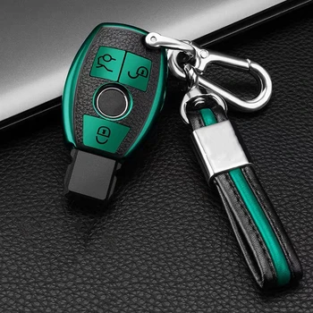 

TPU Leather key case cover Key case protective shell holder for Mercedes benz A B R G Class GLK GLA w204 W251 W463 W176
