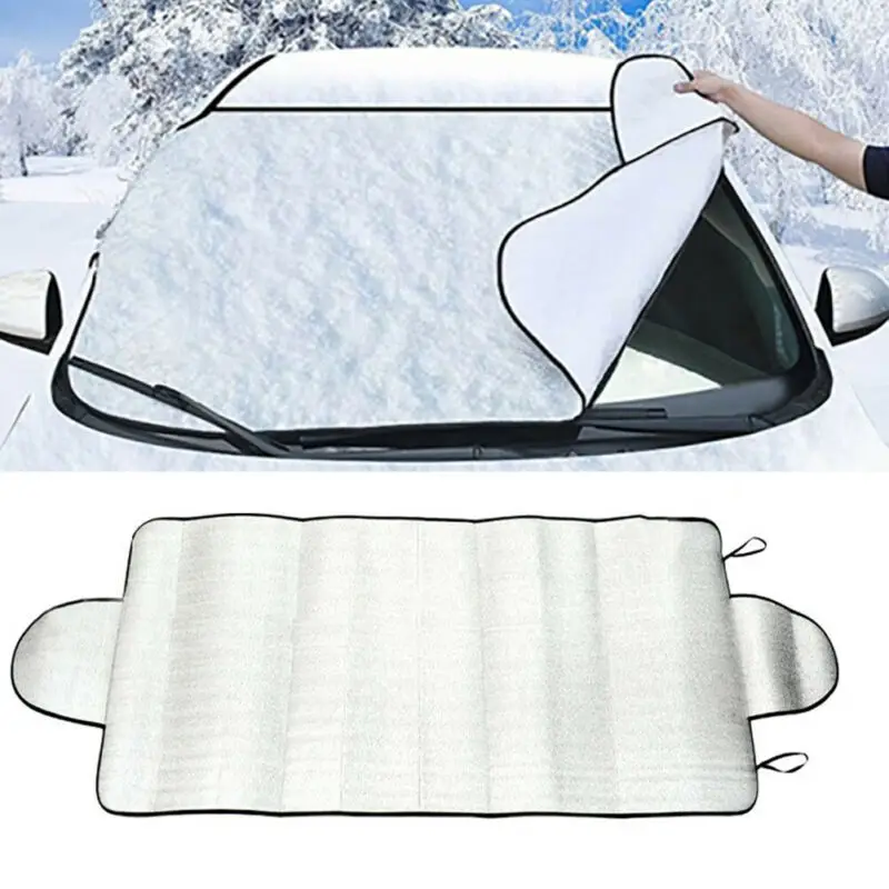 

Car Windshield Snow Cover Winter Ice Frost Guard Sunshade Protector Weatherproof Winter Supplies 150cm x 70cm Car Accessories