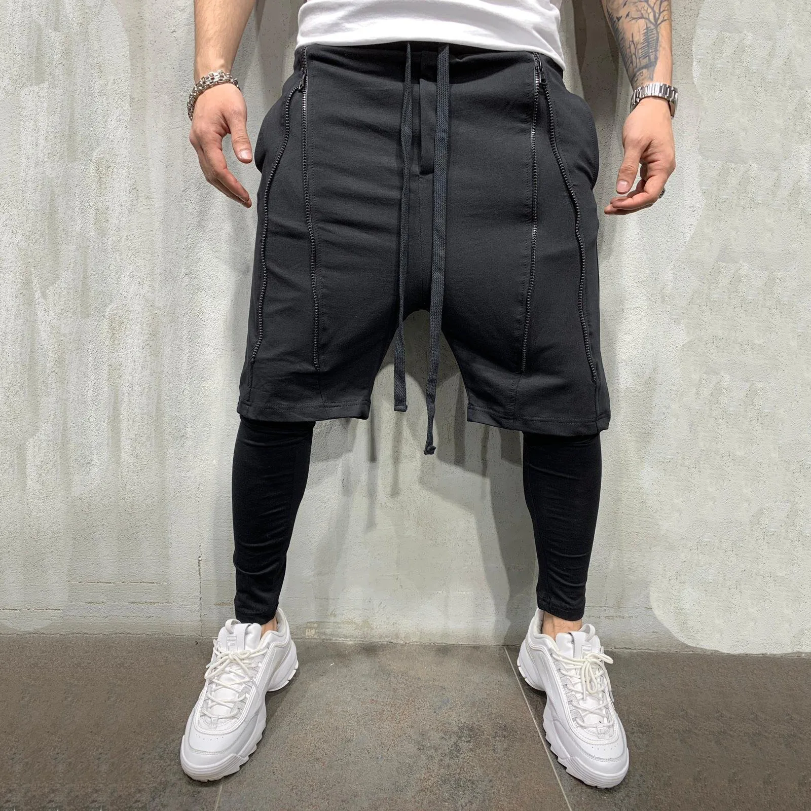 Мужские модные новые повседневные шорты бодибилдинг тренировка фитнес шорты в уличном стиле мужские брюки