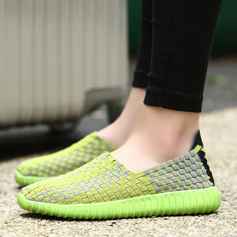 

Spring New Products Low Top Mesh Hand-knitted Shoes Elastic Band Elasticity Breathable Comfortable Sports Casual Loafers Men's