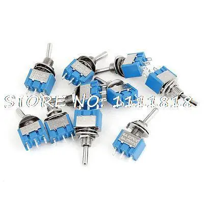 

10 Pcs AC 125V 6A 250V 3A Plastic Shell SPDT On/Off/On 3 Pin Mini Toggle Switch