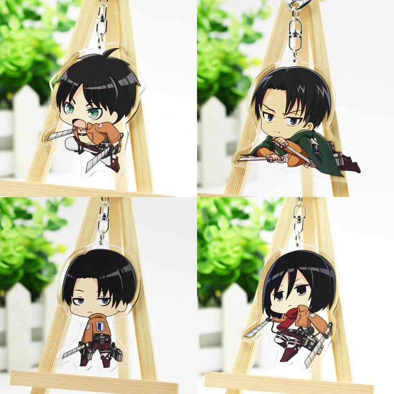Anime Attack on Titan Cartoon Heichov Acrylic Two-sided Pattern Pendant Keyring Bag Cos Decor Keychain New Year Gifts 1pcs | Украшения и