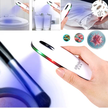 

Portable USB UV disinfection lamp for home Handheld UVC Purple Light Rechargeable Sterilization travel kill Virus Disease