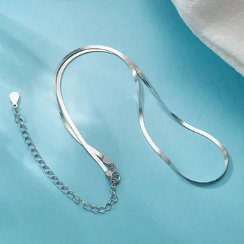 

Snake chain Choker necklace 925 silver minimalist dainty collar clavicle necklace for women fashion punk