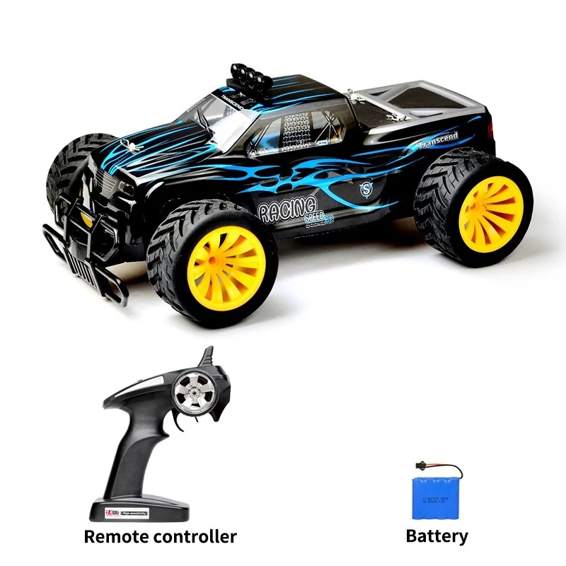 2,4G с высоким уровнем Скорость RC автомобиль 4WD 1:16 гоночный автомобиль багги с светильник высокой интенсивности мотор RC для рок-кроулинга, Управление игрушечных машинках для Детский подарок - Цвет: Синий