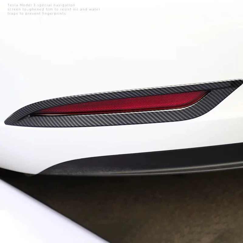 Car light Rear fog lamp Frame Cover sticker For Tesla model 3 2017-2020 ABS carbon fiber Decorative stickers Accessories | Автомобили и