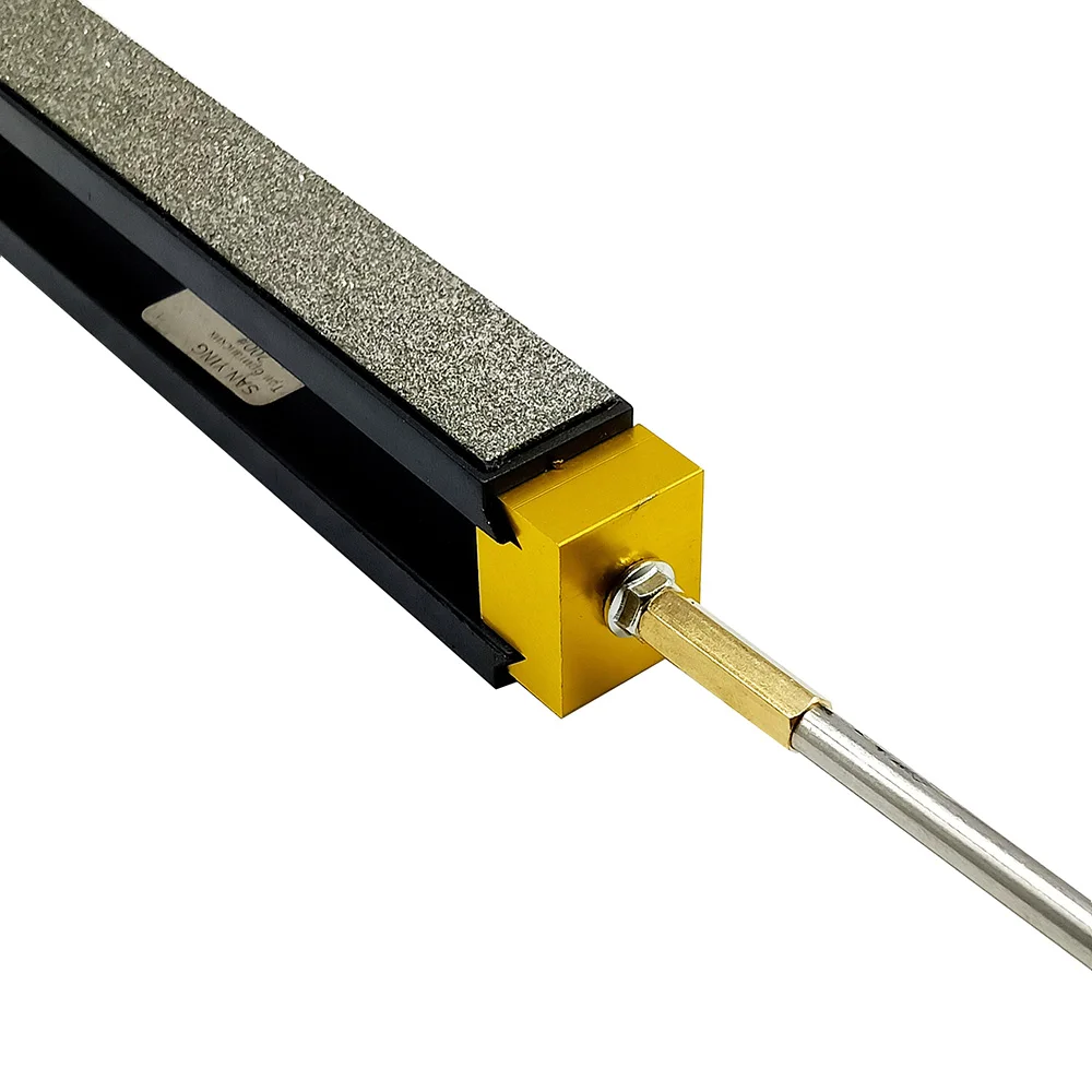 Lansky clamp with rubber jaw for sharpening system